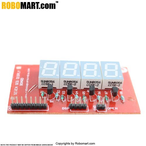 4 Digit Seven Segment Display Board (Common Cathode) for Arduino/Raspberry-Pi/Robotics