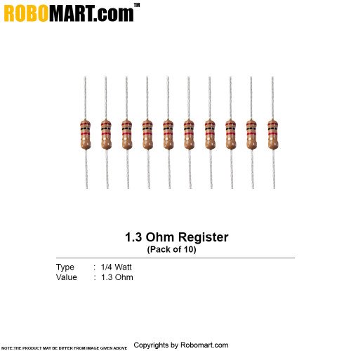 1.3 ohm 1/4 watt resistor