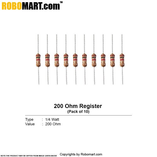 200 ohm 1/4 watt resistor