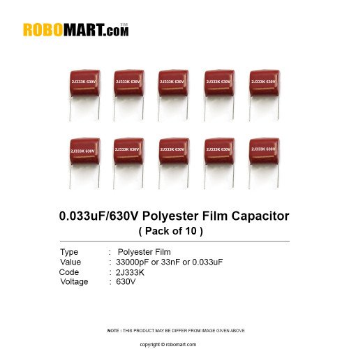 3300pf 630v polyester film capacitor