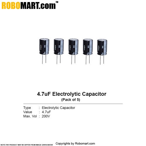 4.7µf 200v electrolytic capacitor