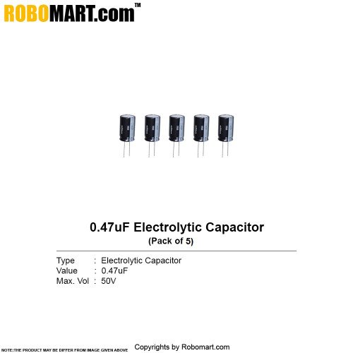 0.47 µf 50v electrolytic capacitor