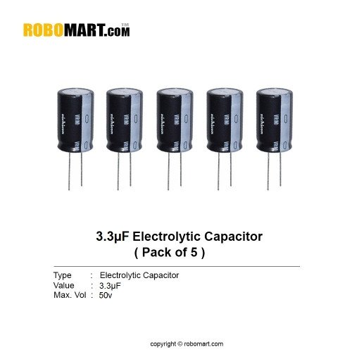 3.3µF 50v Electrolytic Capacitor