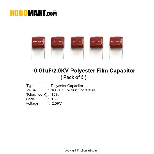 0.01uf 2k volt polyester film capacitor