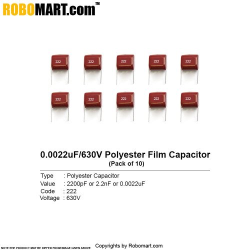 2200pf 630v polyester film capacitor