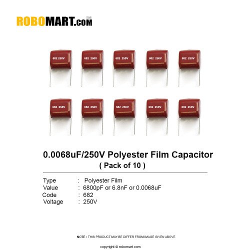 6800pf 250v polyester film capacitor