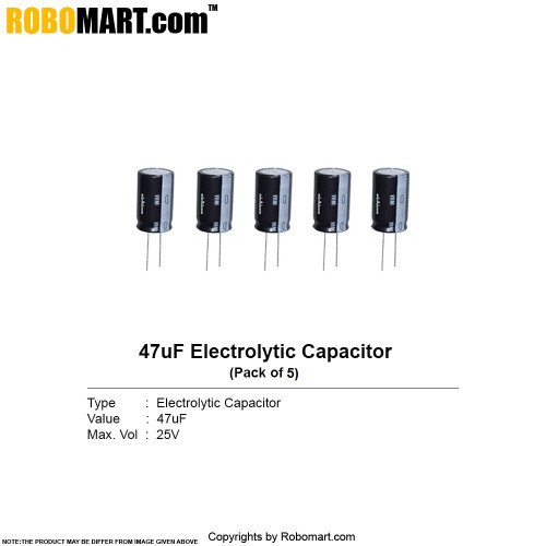 47µf 25v electrolytic capacitor