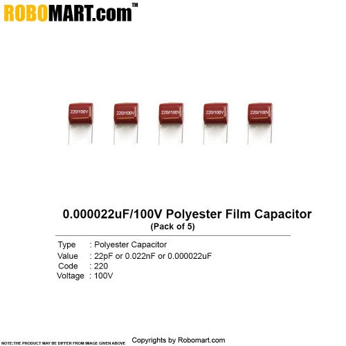 22pf-0.000022uf-100v polyester film capacitor