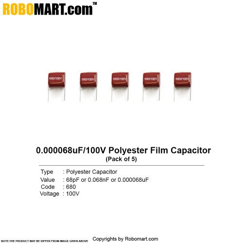 68pf-0.000068uf-100v polyester film capacitor