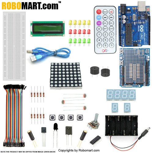 ROBOMART ARDUINO UNO R3+PROTOTYPE SHIELD STARTER KIT WITH 17 BASIC ARDUINO PROJECTS
