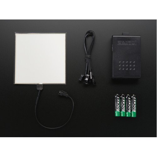 Electroluminescent (EL) Panel Starter Pack - 10cm x 10cm Aqua